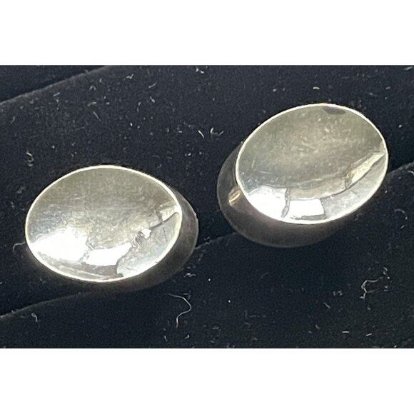 Vintage Antonio Pineda 970 Silver Concave Oval Cufflinks - Picture 2 of 16